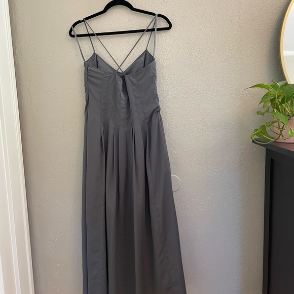 Banana Republic Slate Crepe Strappy Formal Maxi Dress - Picture 12 of 13